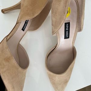 Tan suede heel shoes.  Never worn